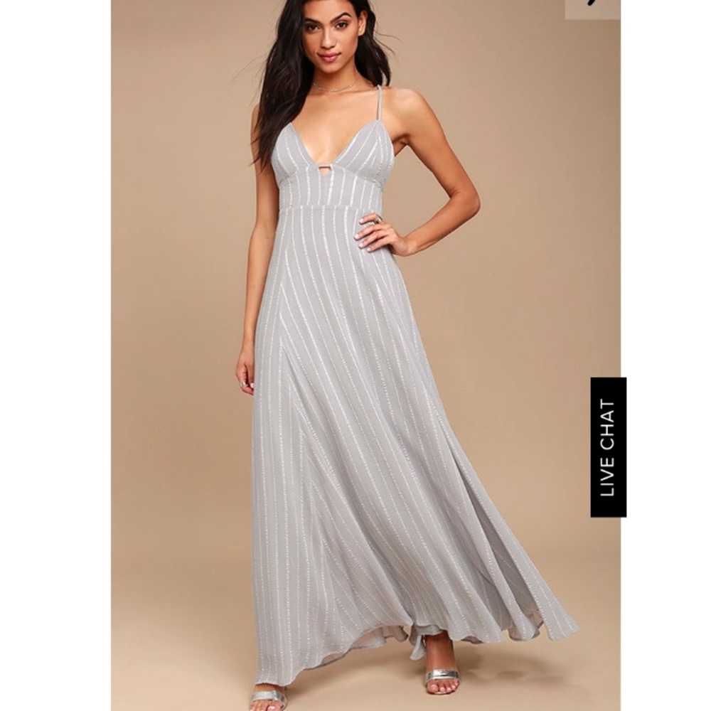💫NWT💫 Lulus elevate light grey maxi dress